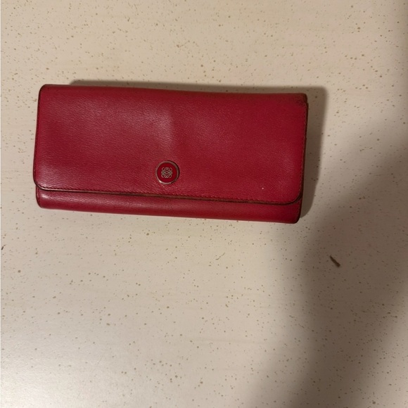 Loewe Handbags - Loewe Cherry Red Leather Wallet